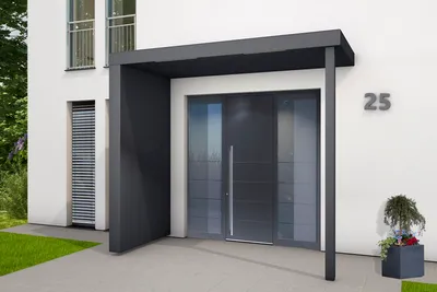 Produktbild von Gutta Rechteckvordach BS Plus XL 250 mit Pfosten und Seitenteil (neues Modell) Seitenteil links
