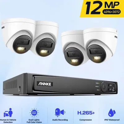 Zdjęcie produktu dla Zestaw kamer monitoringu – Kamera monitoringu – Monitoring wizyjny – Nadzór wideo – Kamera POE – Rozdzielczość 12 MP