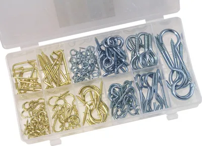 Produktbild von Work-it Schraubösen und Schraubhaken Sortiment 214 tlg silber und messing farben