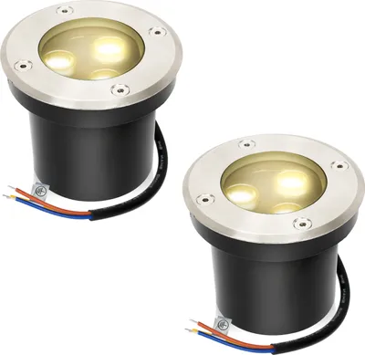 Produktbild von Jopassy 2x 3W Bodenleuchte IP65 Außen LED Leuchte Bodeneinbaustrahler Bodenstrahler Bodenlampe Warmweiß