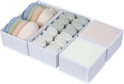 Produktbild von PolkaHome® Schubladen-Organizer für Unterwäsche, faltbare Aufbewahrungsboxen, Stoffboxen für Kleiderschrank, Schublade, Regal – 2