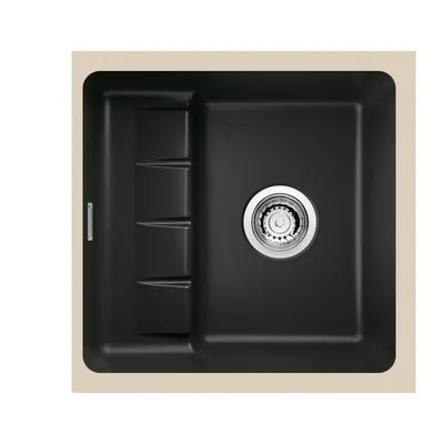 Productafbeelding van NABER 1091023 Inbouwspoel PickUP U met hoogwaardige draaipuntset, geschikt voor kasten vanaf 600 mm breed, keramiek, kleur: Nero