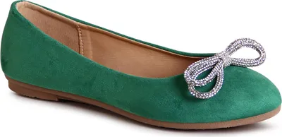 Produktbild von topschuhe24 2714 Damen Ballerina Glitzer Schleife, Farbe:Grün, Größe:36 EU