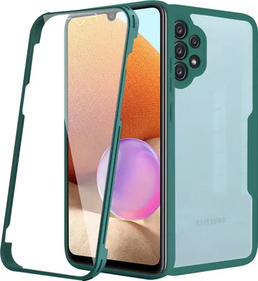 Produktbild von Samsung Galaxy A32 4G Schutzhülle, Eingebautem Displayschutz 360 Grad Komplettschutz Handyhülle für Samsung A32 4G Grün