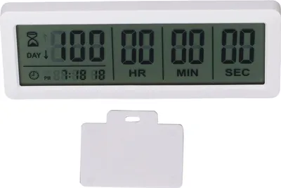 Obrázek produktu pro Digitální odpočítávání dnů Časovač 999 Odpočítávání hodin pro dovolenou odchod do důchodu Svatba dovolená bílá
