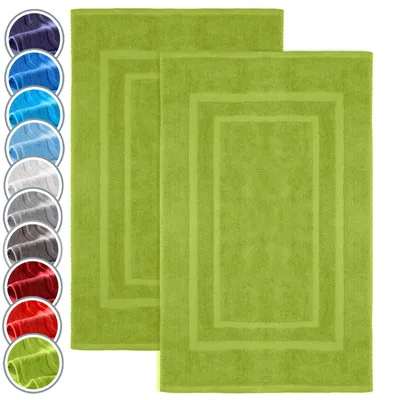 Produktbild von Badematte Badvorleger 2er Pack 50x80cm, 100% Baumwolle, Apfel grün
