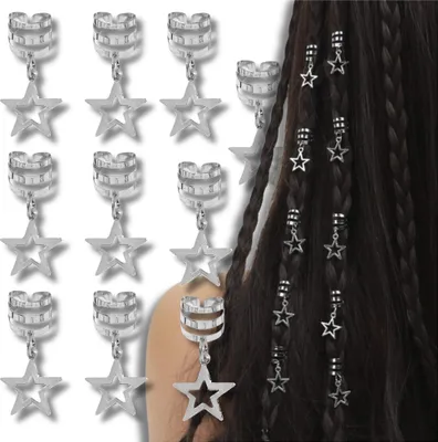 Produktbild von Schmuck Dreadlock Haarschmuck Silberringe Perlen 10 Stk
