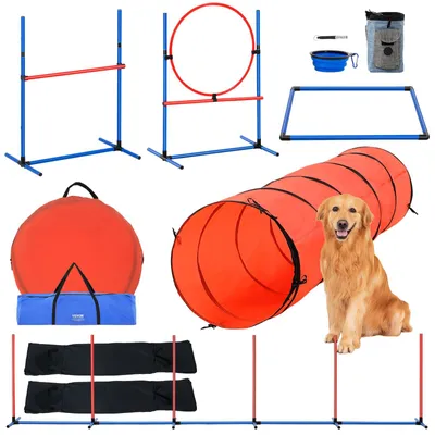Produktbild von VEVOR Agility Set Hunde, 5-teiliges Upgrade-Set mit verstellbaren hohen Hürden,