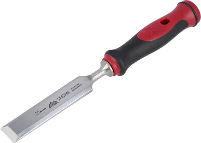Produktbild von Stemmeisen mit rot-schwarzem 2K-Griff, 30mm, STUBAI Profi Stechbeitel zur präzisen Holzbearbeitung, Stecheisen für Schreiner Tischler