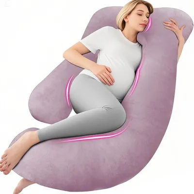 Immagine prodotto di Omgoods - Cuscino per gravidanza a forma di J - Supporto ideale per chi dorme su un lato