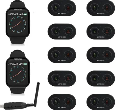 Produktbild von Retekess TD113 Restaurant Pager System, mit TD036 Server-Pager-Ruftaste, IP67 wasserdicht, für Restaurants, Clubs, Cafés, Hotels, Toiletten, Hotels