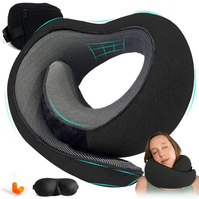 Produktbild von Memory Foam Reisekissen für komfortables Schlafen im Auto und Flugzeug