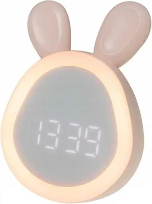 Zdjęcie produktu dla Mary's Zegarek Budzik Do Pokoju Dziecka Króliczek Zajączek Różowy Usb