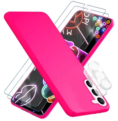 Image de Housse silicone fluo pour Samsung Galaxy S23 Plus, 2x protection écran/caméra rose