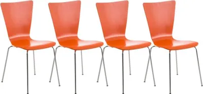 Zdjęcie produktu dla 4x Krzesło dla gości - Krzesła konferencyjne - Ergonomiczne siedzisko, możliwość sztaplowania | Kolor: Pomarańczowy