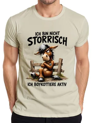Immagine prodotto di Non sono testardo, sto attivamente boicottando. Maglietta da uomo con scritta "Statement", colore naturale, taglia 3XL