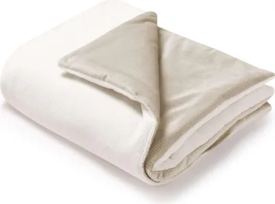 Produktbild von Kinderwagenset – Decke und Kissen – Ecru Plush & Ecru Velvet
