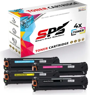 A box of toner cartridges with several toner cartridges displayed in front of it.
