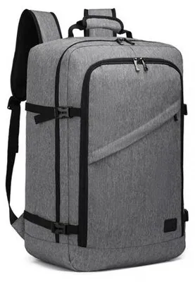 Produktbild von Handgepäck Rucksack Kabinenrucksack für Lufthansa, Ryanair und WizzAir, 55 x 40 x 20 cm, grau, 40 l, Expander 3.0