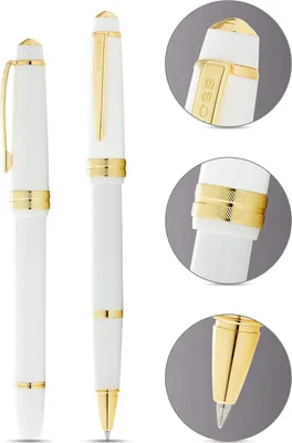 Produktbild von CROSS Kugelschreiber Bailey Light Weiss-Lack/Gold, aus Kunststoff