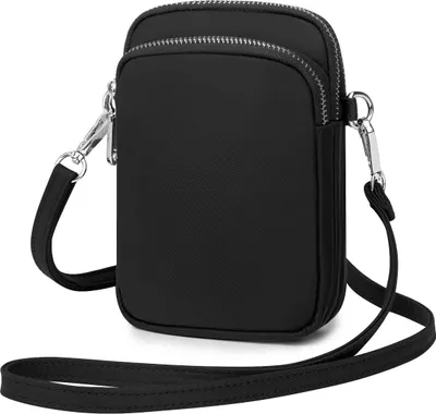 Obrázok produktu pre Mobilný telefón taška cez rameno Malé dámy taška cez rameno Mobilný telefón peňaženka karta peňaženka Crossbody taška Mini vrece, čierna