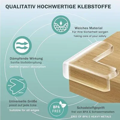 Produktbild von Famanu Eckschutz für Babys | Rückstandfreie Entfernung - Transparent