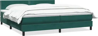 Zdjęcie produktu dla Łóżko typu Box Spring z materacem Ciemnozielone 180x220 cm