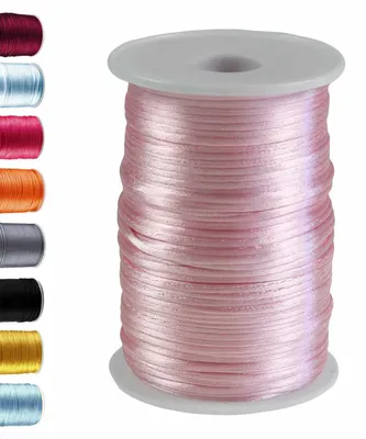 90m Satinschnur Ø2mm, 100% Polyester hellrosa
