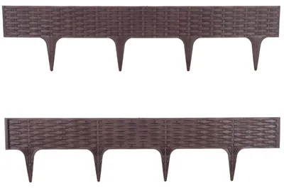 Produktbild von Rasenkante Garten Palisadenzaun - Beeteinfassung - 5 Elemente - Gesamtlänge 390 cm - Gartenbegrenzung - Bronze