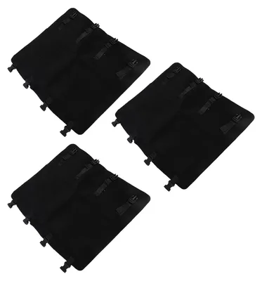 Image de 3 tapis de marche pour camping-car, noirs, de 22 X 20 pouces, adaptés aux échelles à pieds incurvés, manuelles ou électriques, et aux escaliers à rayon