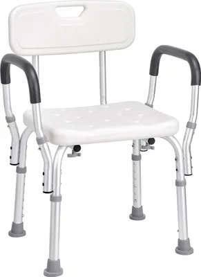 Image de Chaise de douche, réglable en hauteur, design antidérapant, BLANC