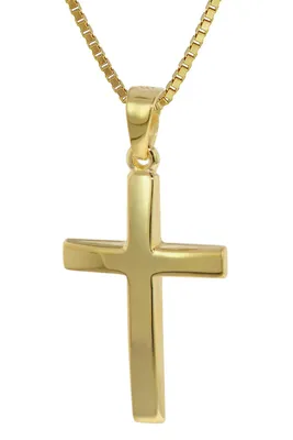 trendor 35796 Kreuz Anhänger Gold 333 (8 Karat) mit goldplattierter Kette 1