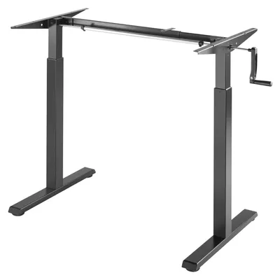 Image de Bureau assis-debout - Réglable manuellement - Hauteur de 73 à 123 cm - Noir - Pour bureau et domicile