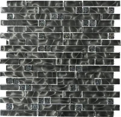 Produktbild von Glasmosaik XCM MV708 29,8x30 cm schwarz
