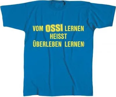 Produktbild von T-SHIRT uni mit Print - Vom Ossi lernen... - 09609 blau - Gr. S-XXL Größe - M