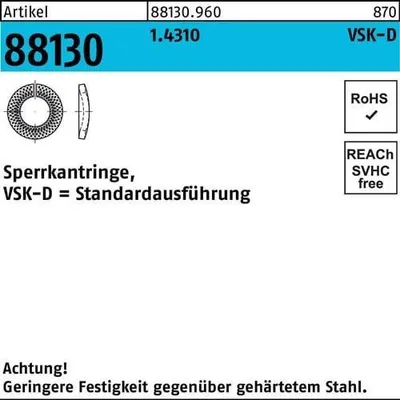 Produktbild von Reyher  Sperrkantringe VSK-D 88130, 1.4310 VSKD 24 (50 Stück)