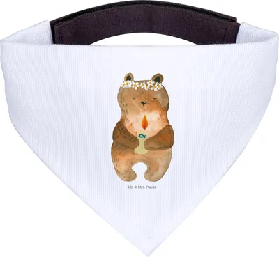 Produktbild von Mr. & Mrs. Panda Halstuch Für Hunde Bär Kommunion - Weiß - Geschenk, Taufkerze, Gottes Segen, Hunde-Halstuch, Teddy, Hundehalstuch, Katholisch, Hund, Bandana, Tuch