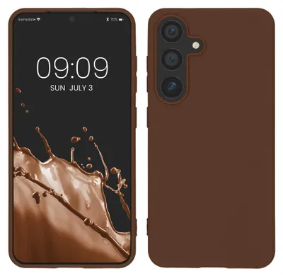 Produktbild von kwmobile Handyhülle für Samsung Galaxy S25 Hülle - TPU Case - Kabelloses Laden - Schutzhülle Cover in Chocolate