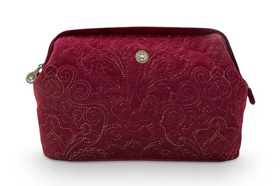 Produktbild von Pip Studio Cosmetic Purse Extra Large Velvet Quiltey Days Red 30x20.7x13.8cm AL