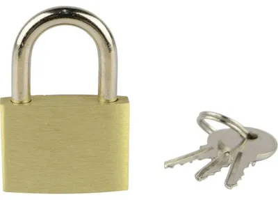 Productafbeelding van Hangslot messing hangslot - 30 mm - Met 3 sleutels