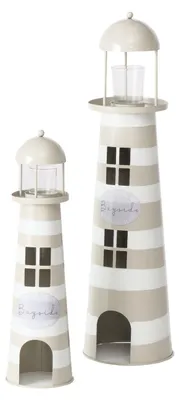 Produktbild von Metalldekoration in Form von Leuchttürmen SANDS, H. 40-57 cm, 2er-Set