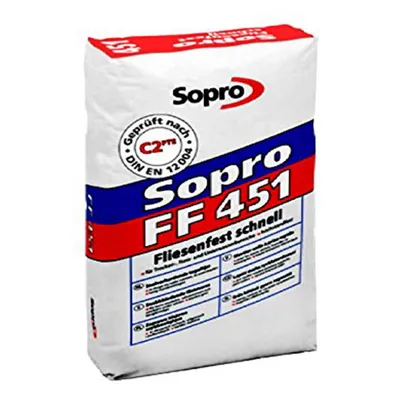 Produktbild von SOPRO FF 451 C1 FT FLIESENFEST SCHNELL Flexkleber Fliesenkleber EN 12004 25 KG