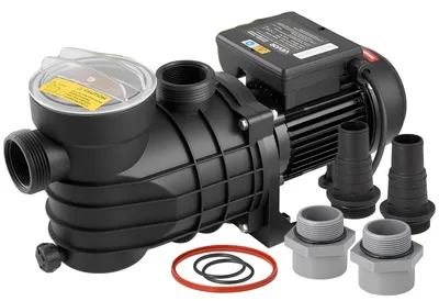 Productafbeelding van VEVOR zwembadpomp, 180 W, filterpomp met een maximale capaciteit van 10.800 liter per uur, een enkeltraps zwembadpomp, 2850 omwentelingen per minuut, een maximale opvoerhoogte van 8 meter, met filtermandje en deksel, geschikt voor opzetzwembaden, zwembaden en spa's
