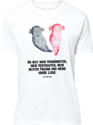 Produktbild von Mr. & Mrs. Panda T-Shirt Axolotl Freundin - Weiß - Geschenk, Liebe, Shirt, Tshirt, Valentinstag, Lustiges, Oversize, XXL, Lurch
