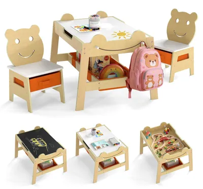 Produktbild von 5-in-1 Kinder-Aktivitätstisch-Set mit Stauraum