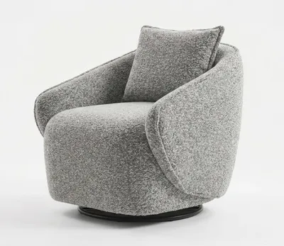 Obrázek produktu pro Otočné křeslo, moderní design, šedá barva, provedení, křeslo s čalouněním z boucle