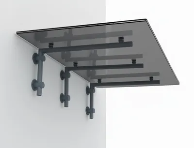 Produktbild von Glaszentrum Hagen 230x90 cm Glasvordach Grau RAL7016-L
