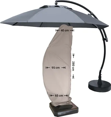 Produktbild von Raffles Covers Abdeckung für Ampelschirm H: 280 cm | Atmungsaktiv | Wasserdicht | UV-beständig | Doppelnähte | Inklusive Befestigungsstab