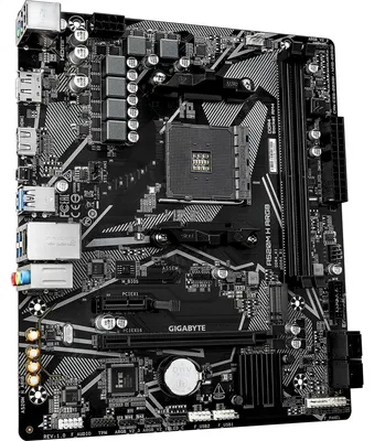 Imagen del producto de Placa base GIGABYTE A520M H ARGB: Compatible con procesadores AMD Ryzen 5000, hasta 5100 MHz DDR4 (OC), PCIe 3.0 x4 M.2, 1-GbE LAN, USB 3.2 Gen 1