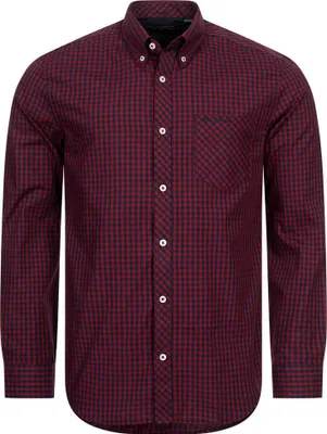 Produktbild von S|BEN SHERMAN Oxford Herren Langarm Hemd 0077858-DARKRED